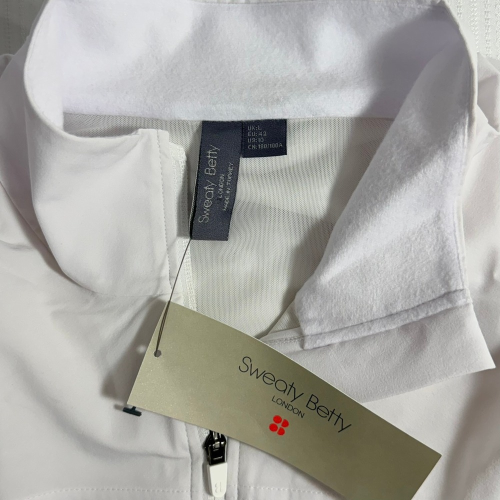 Sweaty Betty Womens Fast Lane Running Jacket L White Water Resistant Athleisure - Picture 6 of 13
